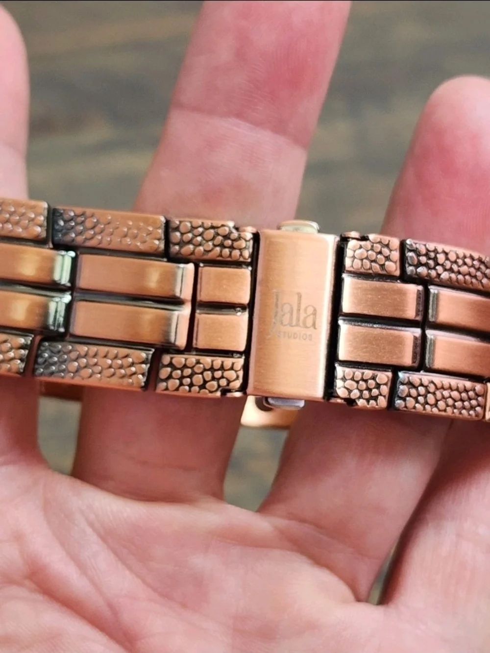 Men's Copper Bracelet - Polished Brown Copper